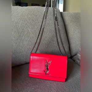 SAINT LAURENT Neon Pink Kate Crossbody Bag. Comes with original dust bag.
